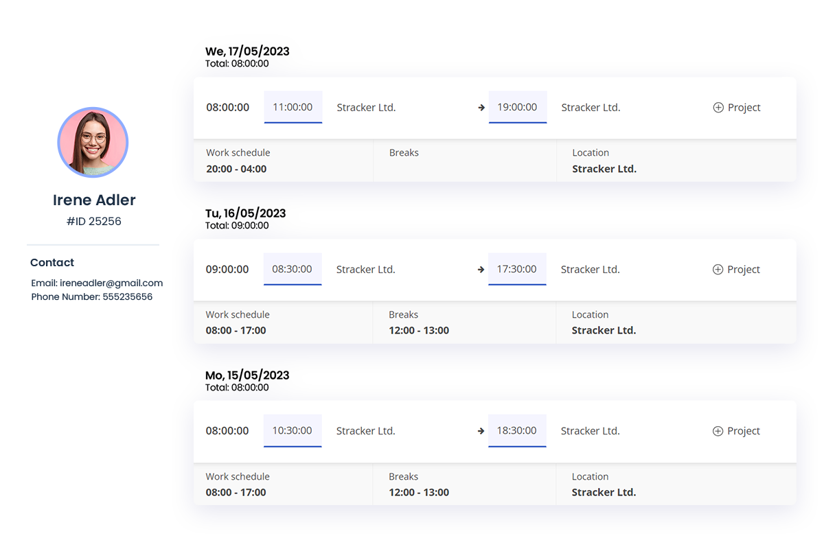 profile with real atttendance